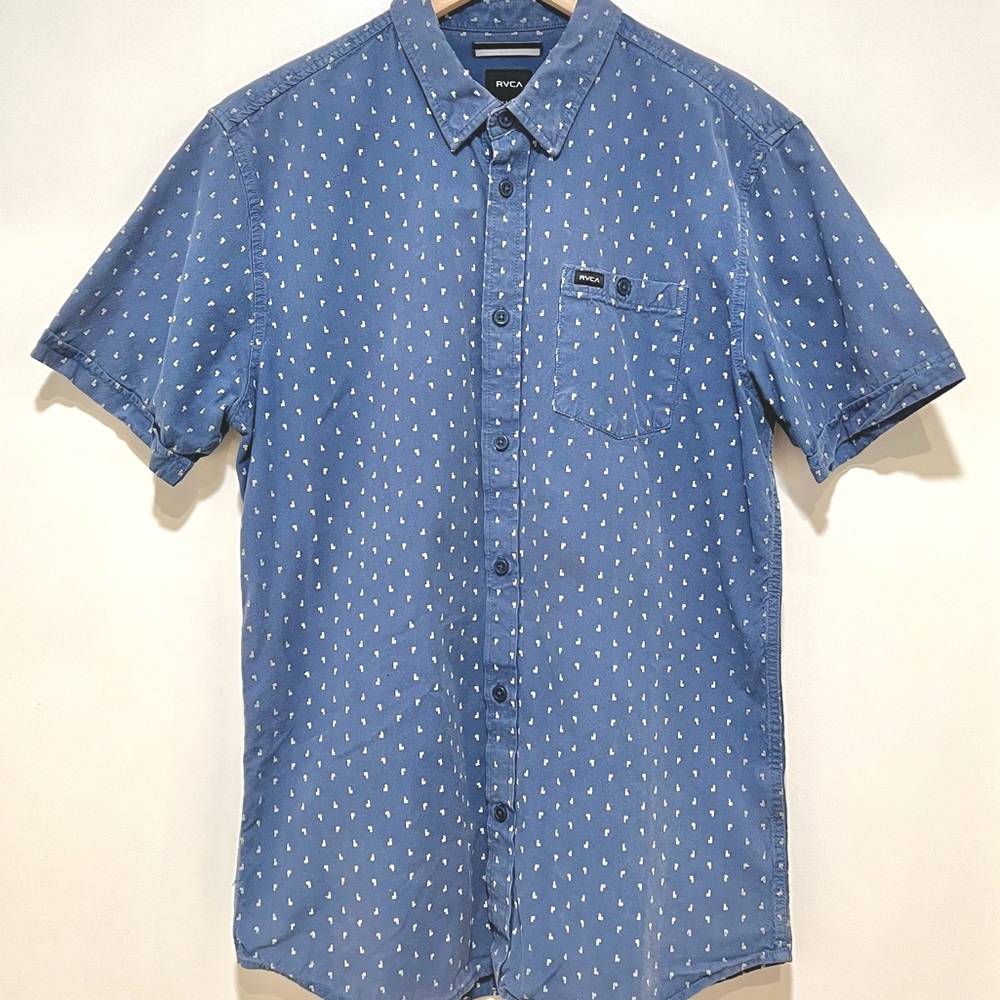 RVCA Mens Short Sleeve Button-down L